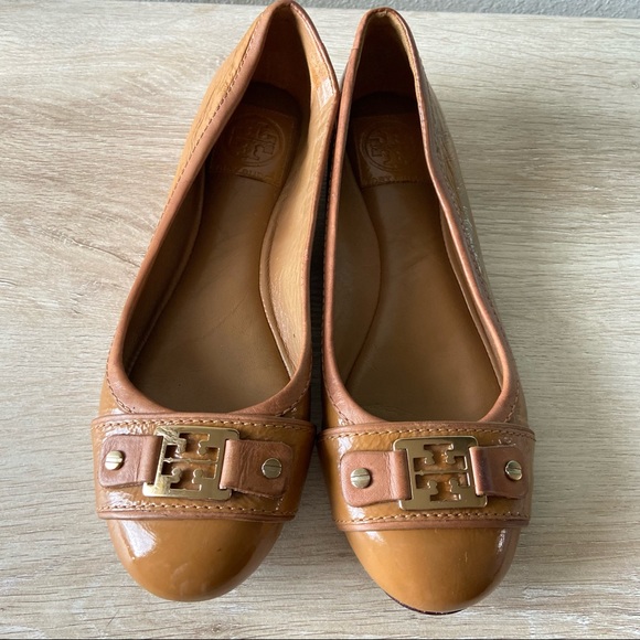 Tory Burch Shoes - Tory Burch Royal Tan Clines Ballet Flats-naplak